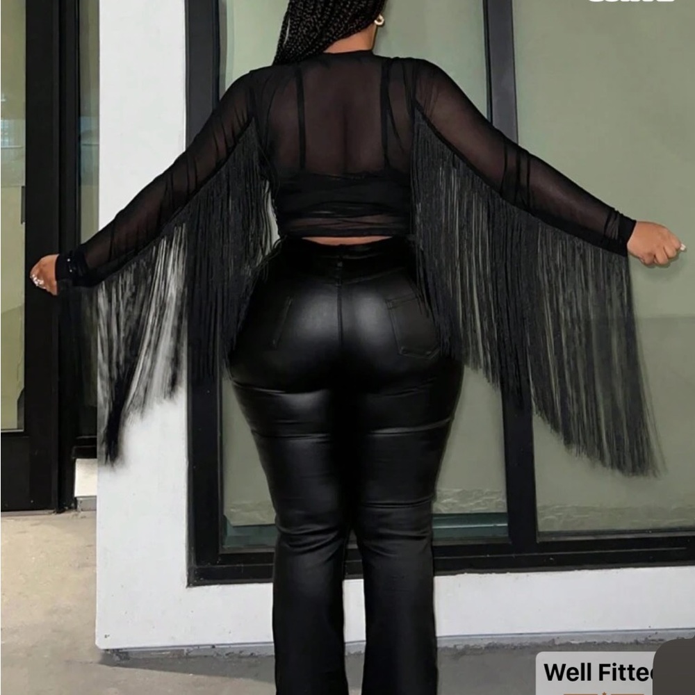 SHEIN Black Sheer Long Sleeve Top - Picture 4 of 7
